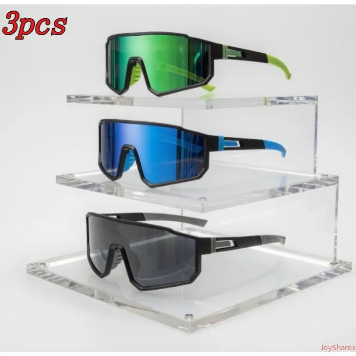 Boys' 3pcs Sporty Sunglasses - Lightweight Plastic Frame, Non-Prescription, Unisex, Comfortable Fit, Versatile Use, Christmas Gift for Motorcycle Rides & Outdoor Activities