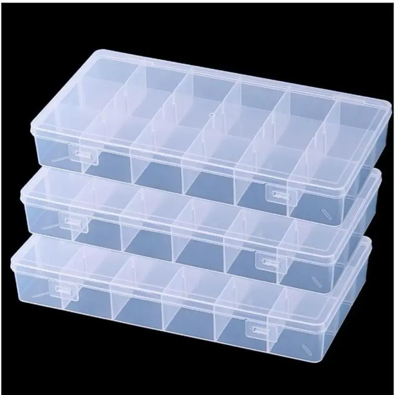 E001 PP Plastic Transparent Square Jewelry Box, Compact Multi-Compartment Organizer Storage Box for Jewelry & Small Items, Durable Easy-Visibility Home Organizer, Organizer Storage Boxes, Compact Storage Boxes