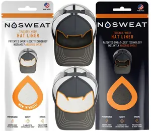 NOSWEAT White & Black Trucker Hat Liners - Patented SweatLock Technology - 12 Pack - Instant Sweat Absorption & Odor Reduction - Hypoallergenic & Lightweight - Pack contains 3 black and 3 white trucker hat style sweat liners