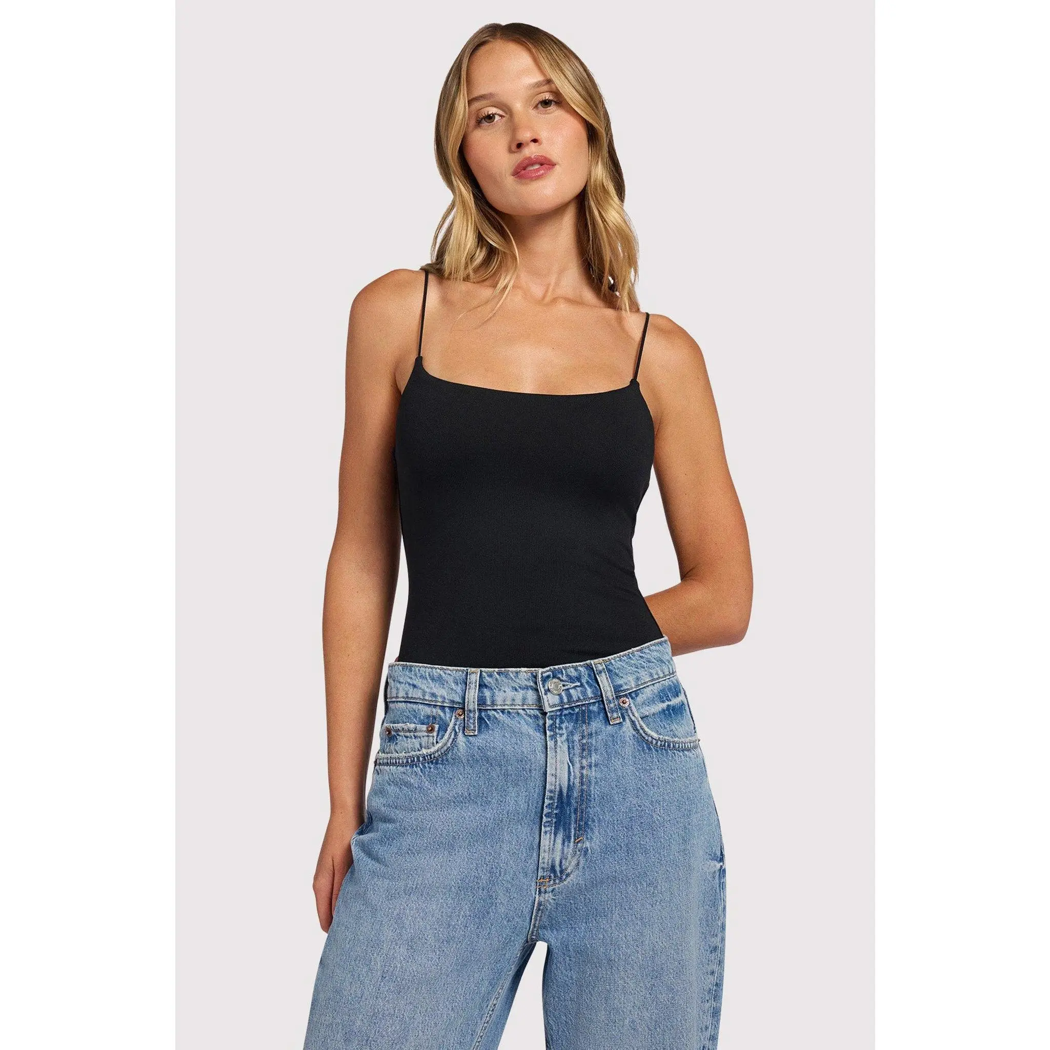 nuuds Women's Cami Bodysuit, Stylish Tops with Stretch Spandex Fabric for Comfortable Fit