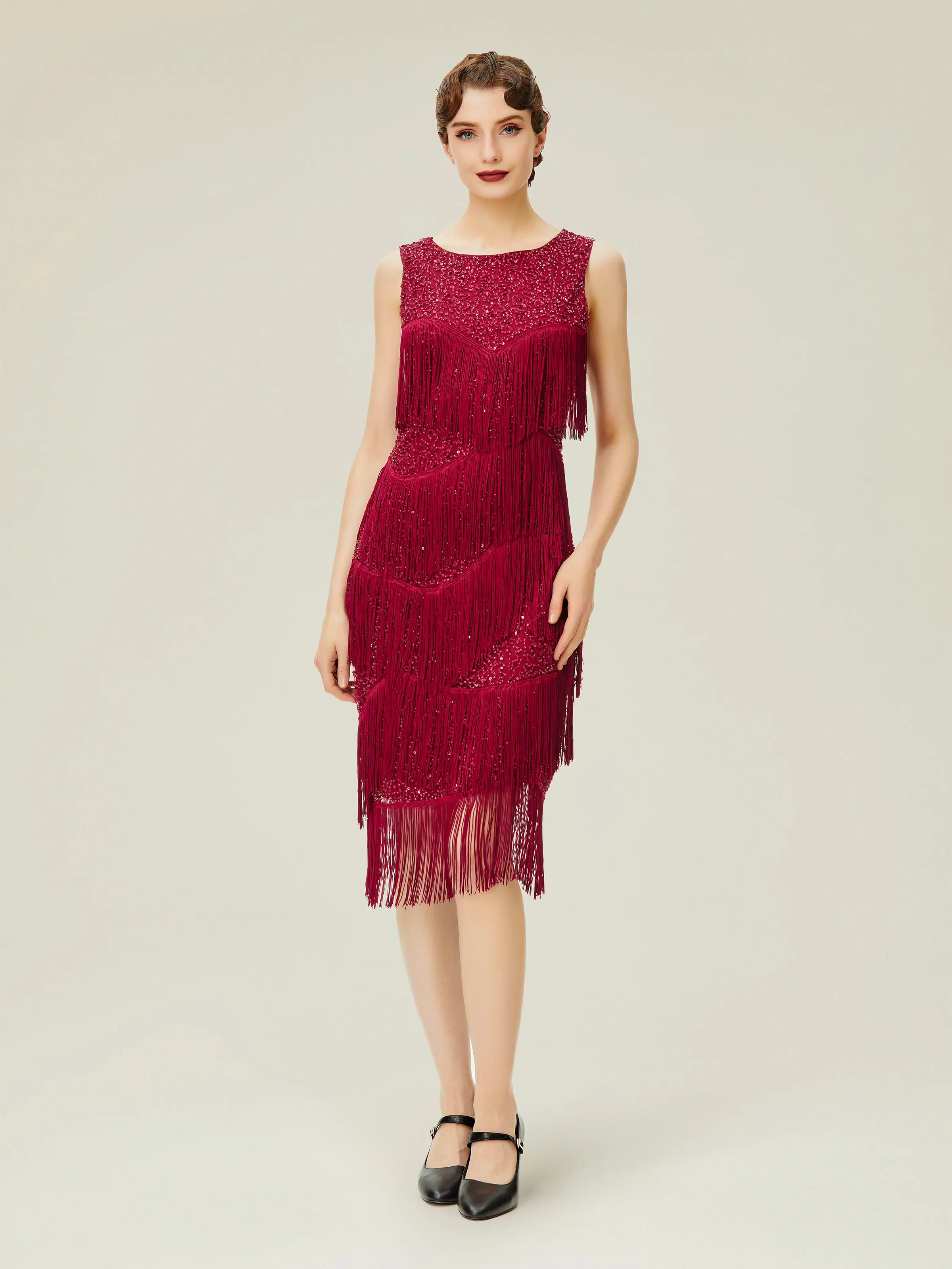 BABEYOND 1920s Flapper Dress Gatsby Fringed Dress Roaring 20s
