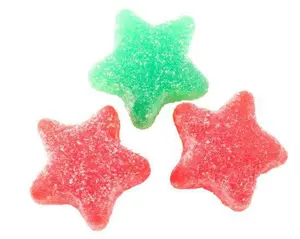 Red & Green Sanded Sour Jelly Stars Red & Green Sanded Sour Jelly Stars