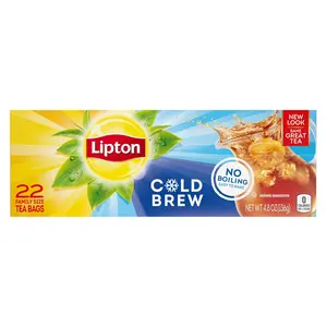 Lipton Cold Brew Iced Tea Bags, Family Size Zero Calories, Easy-To-Make with no boiling needed, 22 Total Tea Bags