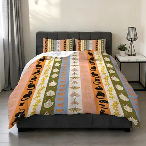 2/3Pcs Halloween Design Pattern Duvet Cover Set(1*Duvet Cover+1/2* Pillowcase,No Filling), High-Definition Digital Printing, 100% Polyester Fiber,Perfect Gift For Family And Friends During The Festival, Suitable For All Year Round!