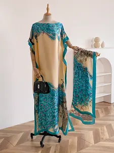 Women's Floral & Butterfly & Peacock Print Cape Shawl & Scarf Set, Elegant Casual Scarf & Cape Shawl Set for Beach Vacation, Fashion Accessories for Women, Casual Soft Shawl, Shawl Cover Ups