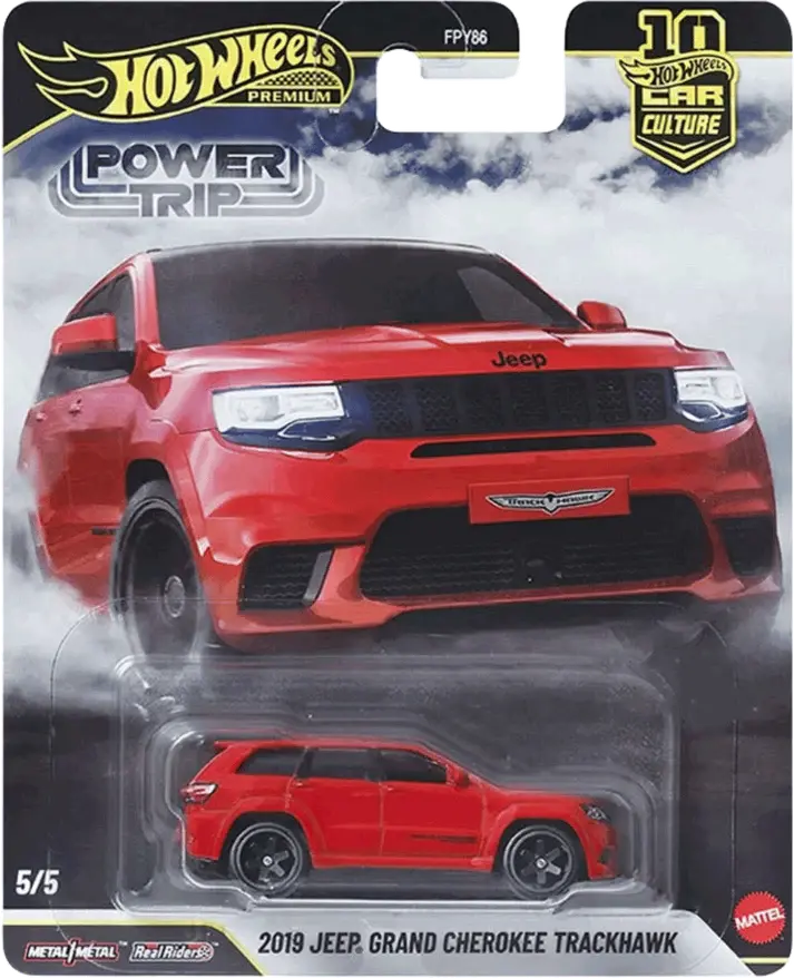 Hot Wheels 2026 Power Trip 1:64 Diecast Collectible Model Car - 2019 Jeep Grand Cherokee Trackhawk Toy Vehicle, Collector Display, Premium Sealed Box, Trackhawk Detail for Toys & Hobbies Enthusiasts