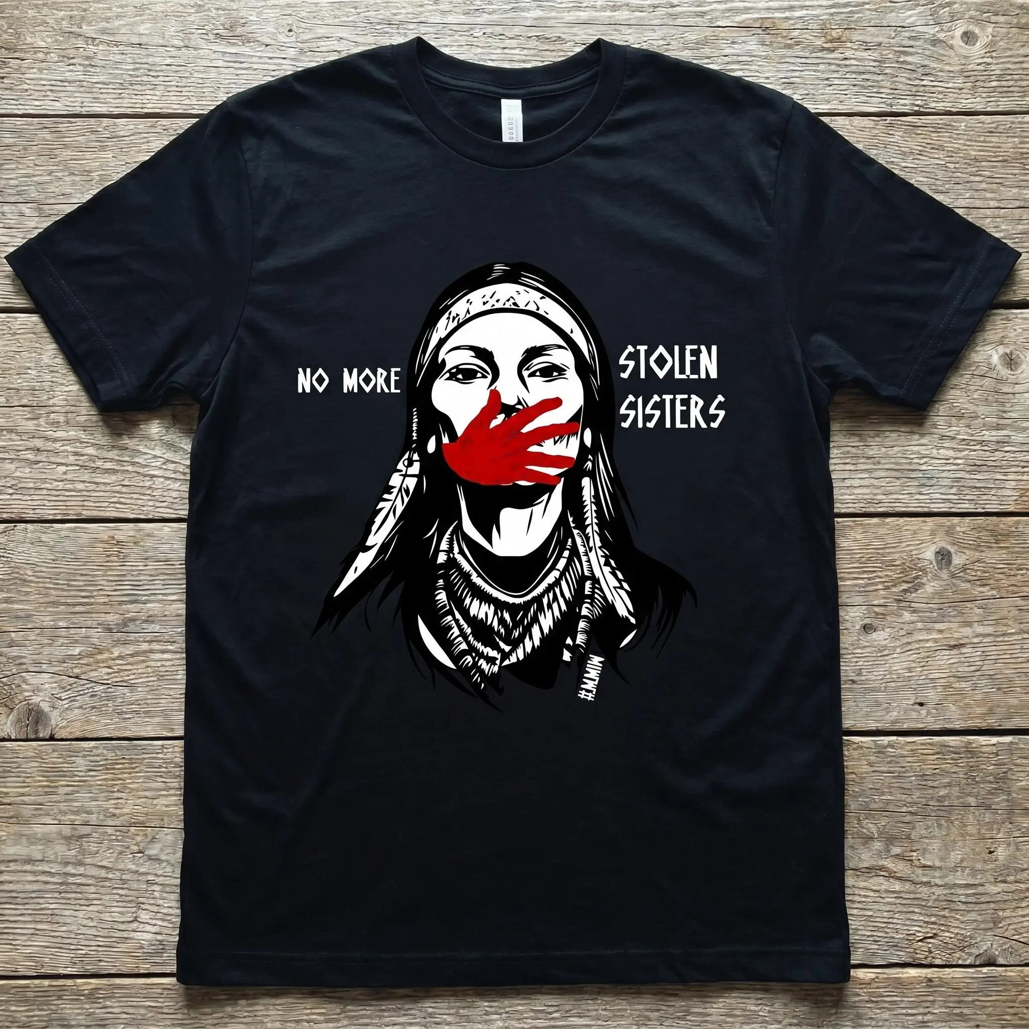 [100% Cotton]No More Stolen Sisters MMIW Shirt Native American Indigenous Women Awareness Red Handprint Graphic Shirt Native American Support MMIWG Movement Graphic Tee