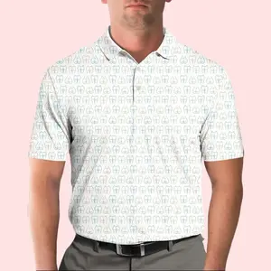 Funny Butt Pattern Polo Shirt for Men Women, Minimalist Line Art Booty Shirt, Cute Cheeky Summer Button Up Golf Shirt
