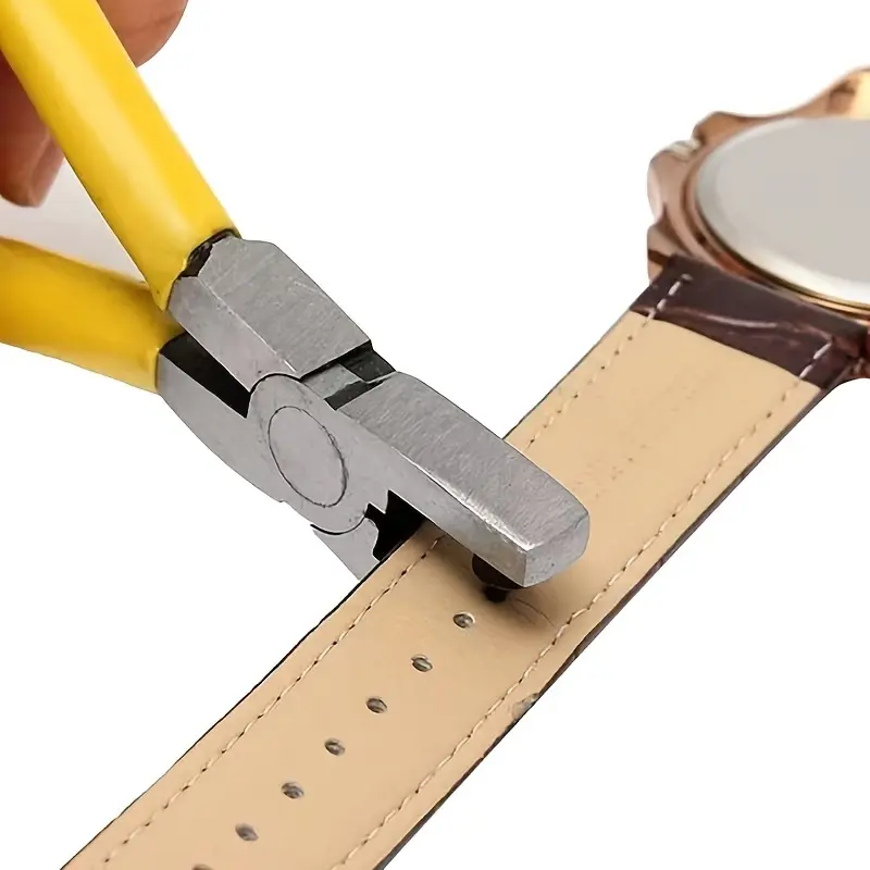 Heavy Duty Manual Leather Hole Punch Pliers - 5 Inch Compact Tool for Belts, Watch Straps & Leather Crafts Hand Tools