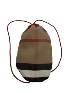 Pre-owned BURBERRY Vintage Check Canvas Drawstring Bucket Bag/EE06621080/1080
