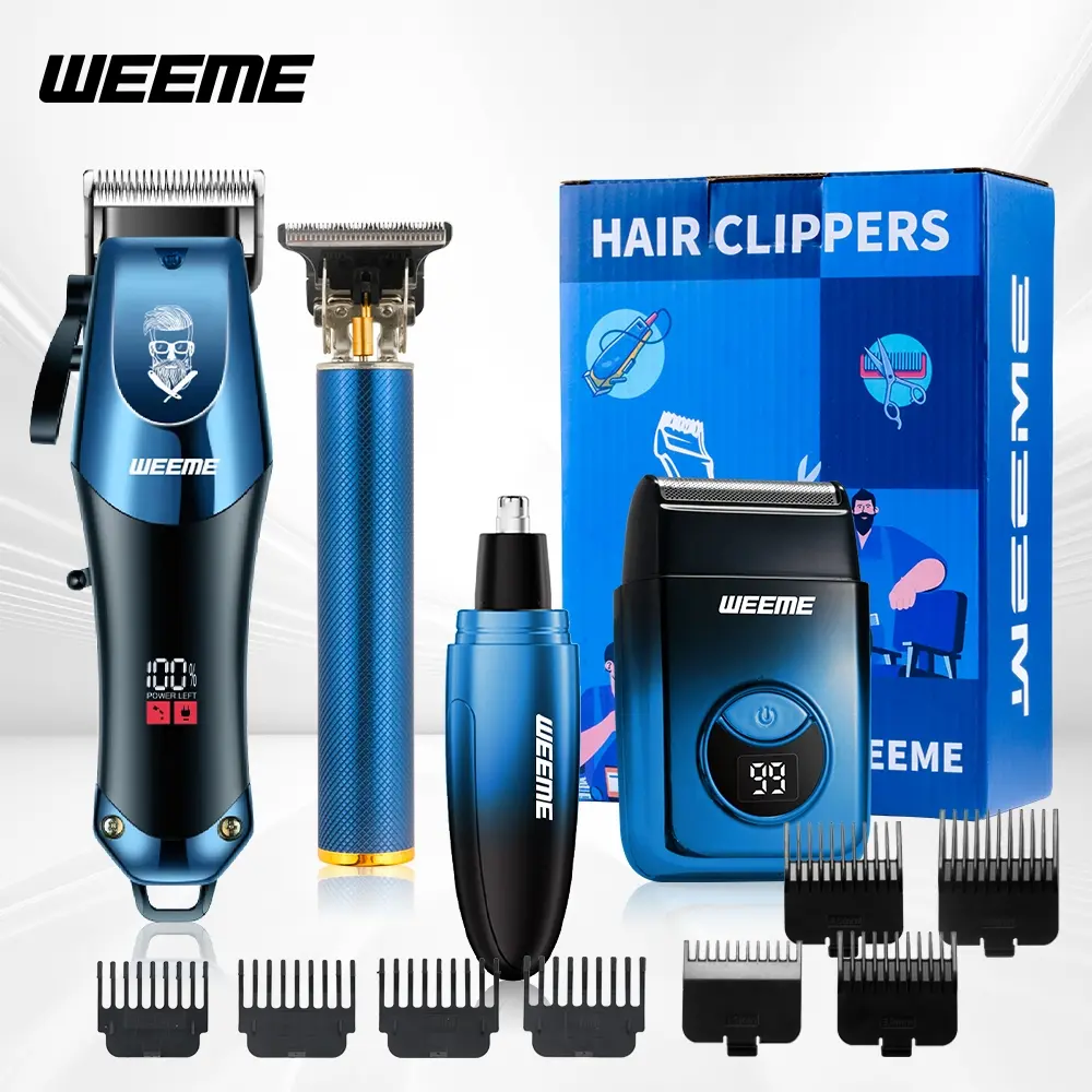 Weeme Electric Set for Men, USB Rechargeable Trimmer Kit with T-Head, Nose Hair Clipper, Perfect Gift for Him, Beard Hair Shaver, Cordless Beard Trimming, Multifunctional Clippers, Cordless Trimmers