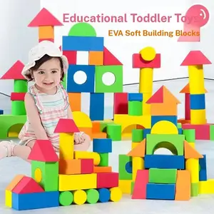 Washable Foam Building Blocks Set, Bricker Build Sets, Creative Educational Eva Bricks Toy for Kids, Soft Stackable Stem Gift for Boys & Girls