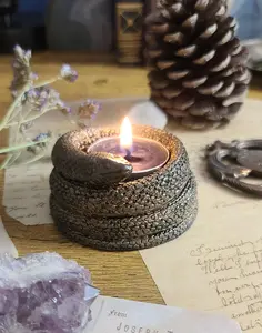 Bronze Snake Tea Light Holder