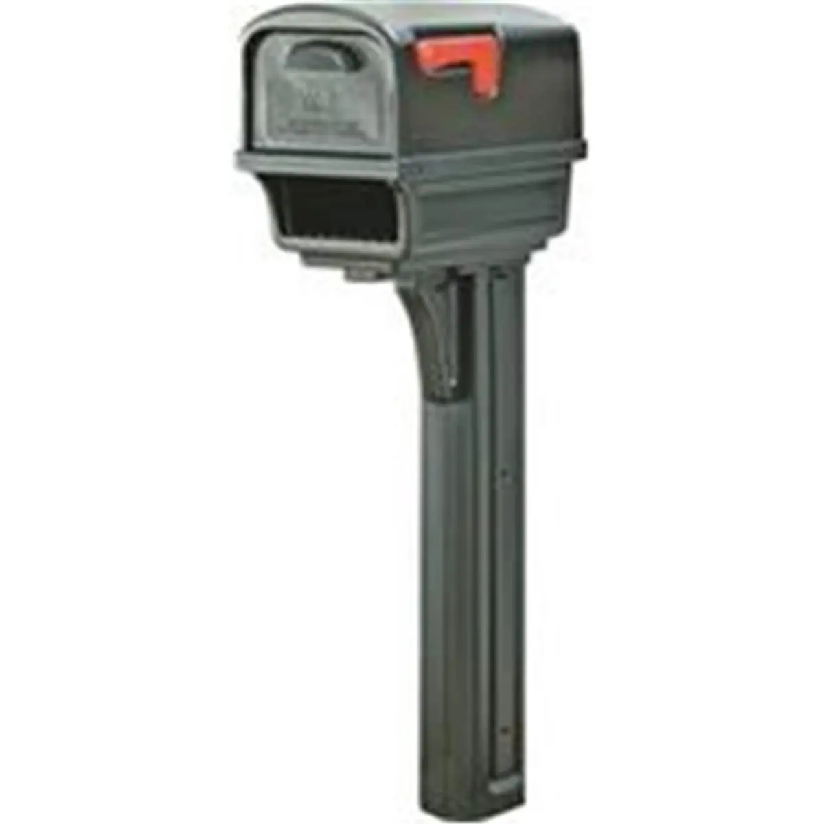 212 MAIN Modern Plastic Outdoor Double Wall Mailbox Post Combo - Black Mailbox Stand, 11.50x21.77x50 in Dimensions