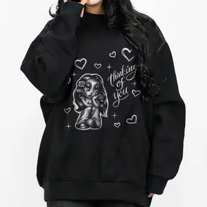 Thinking Of U Chicano Clothing Gangster Clothes Chicana Art Cholo Chola Outfit Streetwear Hoodie Mend and Women Full Size Unisex Casual Hoodie 2611