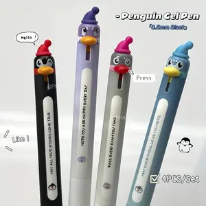 Penguin-Shaped Neutral Pens 0.5mm Fast-Drying Ink Creative Animal Writing Pens, Unique Pens, Rollerball Pen, Writing Stationery, Office Supplies, Pack of 4/8