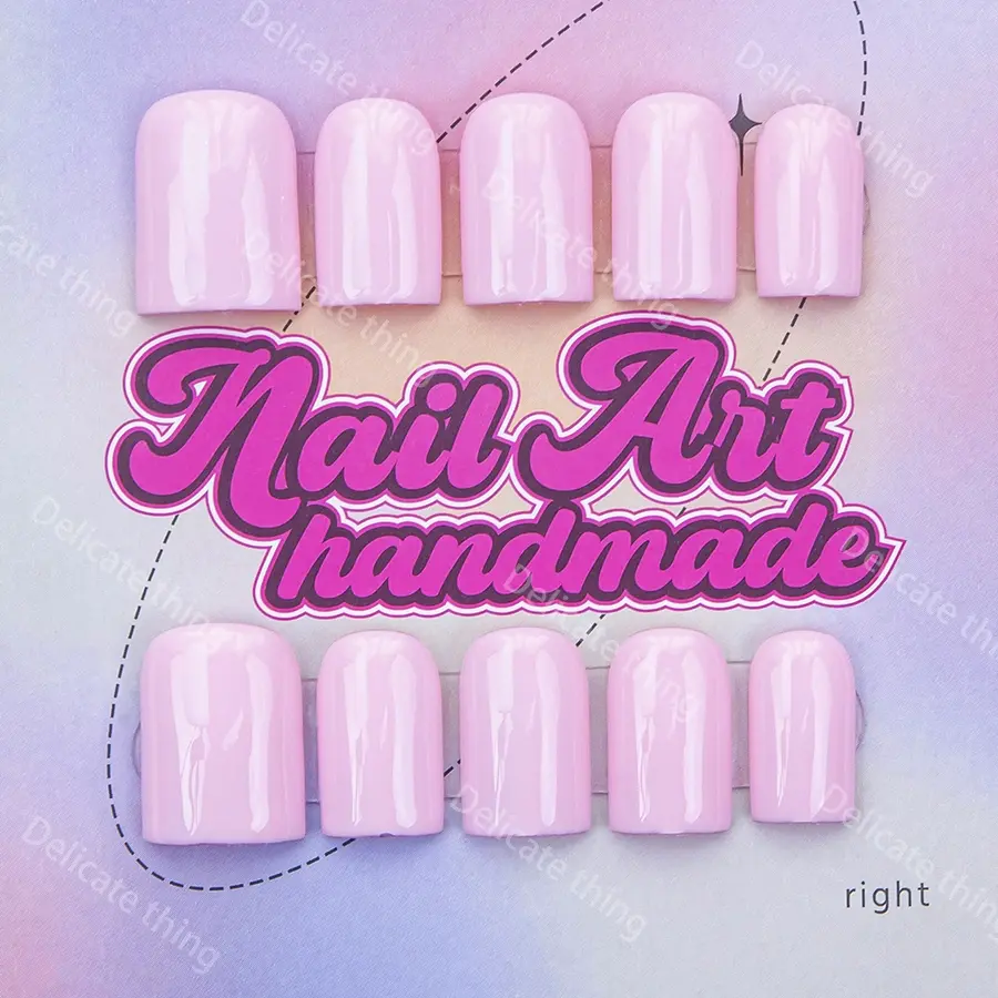 Y2K Style Duckbill Square Nails, Handmade False Nails, Diy Fake Nails, Decorative Nails, 4 Sizes XS-S-M-L, Full Color Design, Perfect for Parties, Includes Jelly Glue, Crystal Stick, File