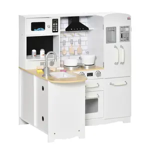 Large Play Kitchen • Full Appliance Set for Modern Pretend Play, Tons of Storage • Corner Design with Sound Effects • Educational Role Play!