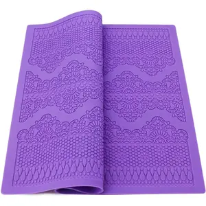 Fondant Lace Mold,  Lace Mould for Cake Decorating Molds  Shapes Border Decoration, Fondant Impression Mat Purple for  Sugar Sugarcraft Candy Cupcake Baking Embossing
