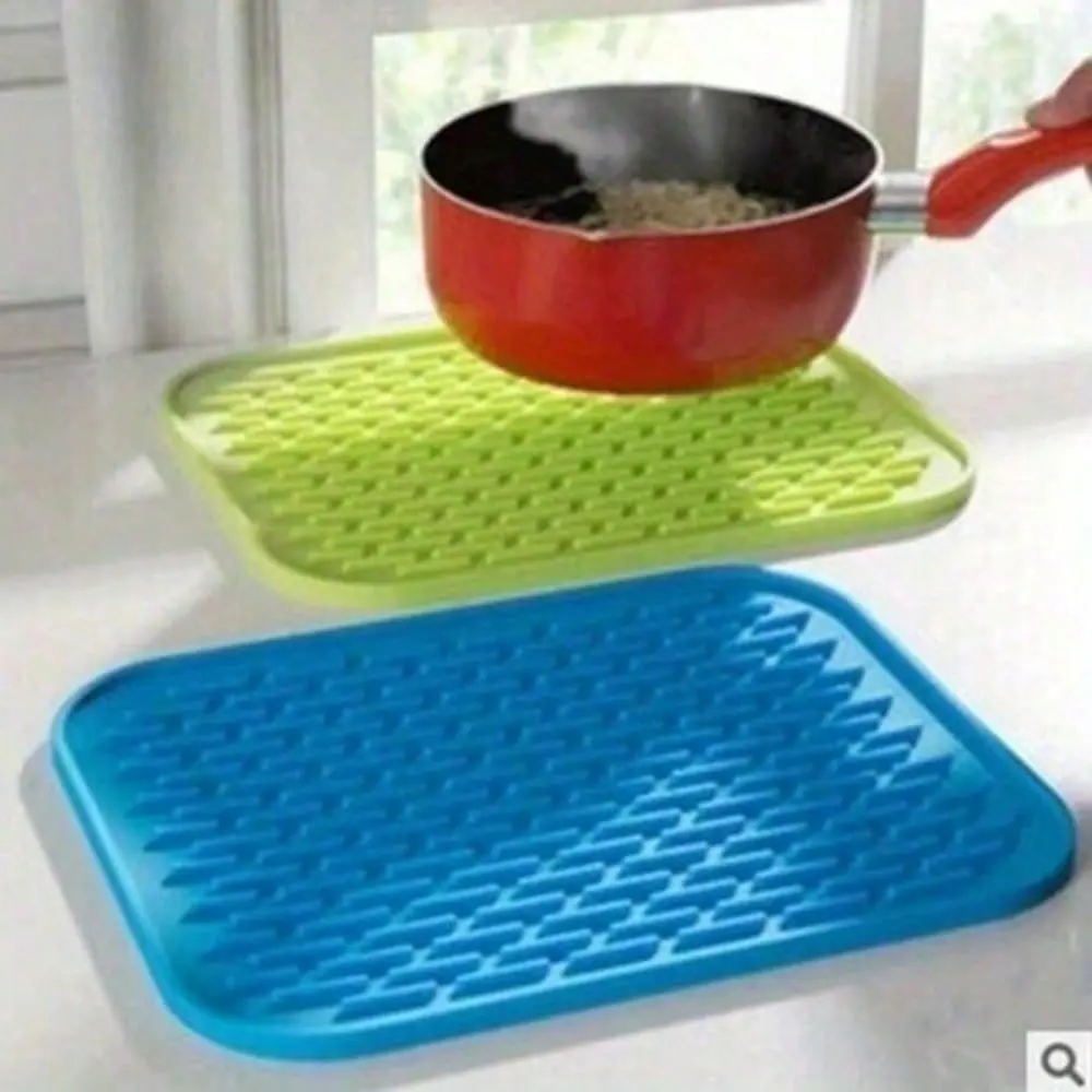 1 Pair Silicone Heat Resistant Mats, High-Temp Resistant, Scald-Proof Tabletop Protection, Kitchen Dining Table Multi-Use