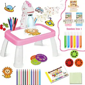 Kids Drawing Projector Table with Music – Unicorn Art Set for Girls & Boys Ages 3+, Learn to Draw Toy Gift