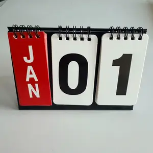 Small Desktop Calendar, Manual Page Turn, Office Desk Calendar, January to December, School, Home, Office Use, 6.61 Inches