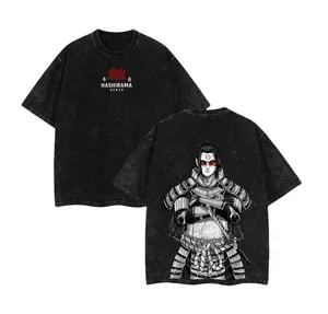 The First Hokage_ Hashirama Senju Founding _Konoha_ x Naruto Anime Double Printed Washed Tee Unisex Oversize Anime Manga Lightweight Cotton T-Shirt, Gift For Anime Fan Lover , Hashirama Fan
