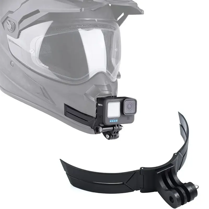 Motorcycle Helmet Chinstand Mount Holder for Adventure Seekers & Bikers, Adhesive ABS Plastic Sports Camera Accessory with Quick Remove & Compact Design, Compatible with DJI Action 5/4 & GoPro 13/12/11/10/9/8, Durable Full Face Recording Tool, Adventure S