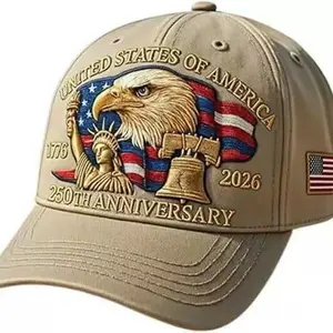 American Eagle 250th Anniversary Bell Cap 3D Embossed Baseball Hat for 2026 Independence Day with Eagle Statue and Bell Design Patriotic Fashionable Accessory tiktokshopspringglowup
