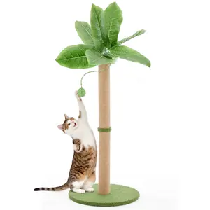 33" Cat Scratcher Tall Scratching Posts with Dangling Ball for Indoor Cats, Green
