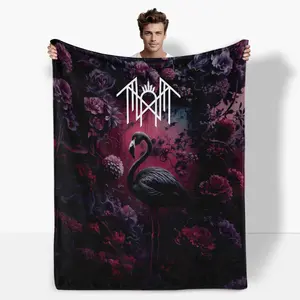 Print In USA, Sleep Token Pattern Fluffy Blanket, XRock Band Fan Blanket In Tiktok Shop Cozy Room Accessory