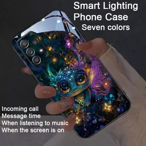 Colorful intelligent voice controlled luminous phone case, Smartphone protector, suitable for For Galaxy A56/A55/A54/A53/A52/A42/A41/A36/A35/A34/A26/A25/A17/A16/A15/A14/A07/A06/A05s/A03s/A73/A72/A71 - night light technology, el