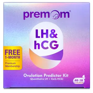 Premom Quantitative Ovulation Predictor Combo Kit：40 Ovulation + 10 Pregnancy Test Strips - with Smart Digital Ovulation Reader APP - 40LH+10HCG Test