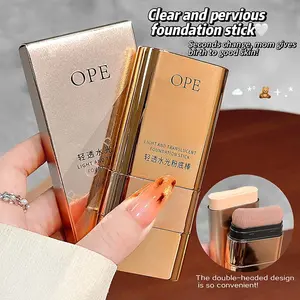 Dewy Foundation Stick, Waterproof Sweatproof, All-Day Wear, Contouring & Brightening, One-Step Quick Base, Portable for Lazy Students & On-the-Go Touch-Up