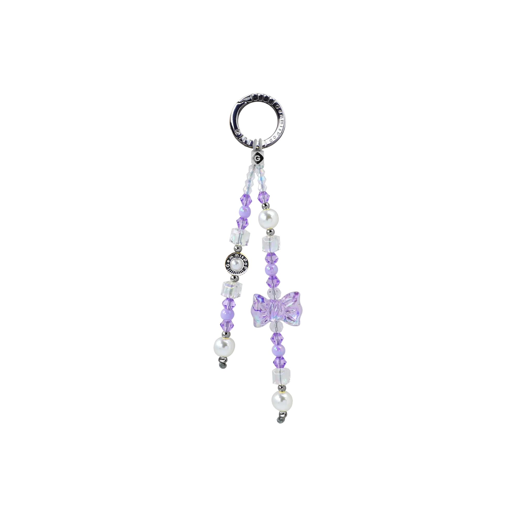 Gemmispop Multi-Use Keychain / iPhone 17/16/15/14 Series Tech Fashion / Premium Lanyard /  Crystal Custom / Modular Charms / Anti-Drop Strap / Secure Carry / Hands-Free Style / Quick  Access / Charging Compatible - Silver / Gold
