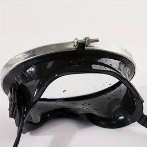 1 Pair of Premium 180° Swimming & Scuba Diving Goggles - Super Wide View, Durable Tempered Glass, Adjustable Soft Silicone Strap, Up to 1968.5inch Deep Water Diving, Black - Ideal for Fishing & Snorkeling Enthusiasts