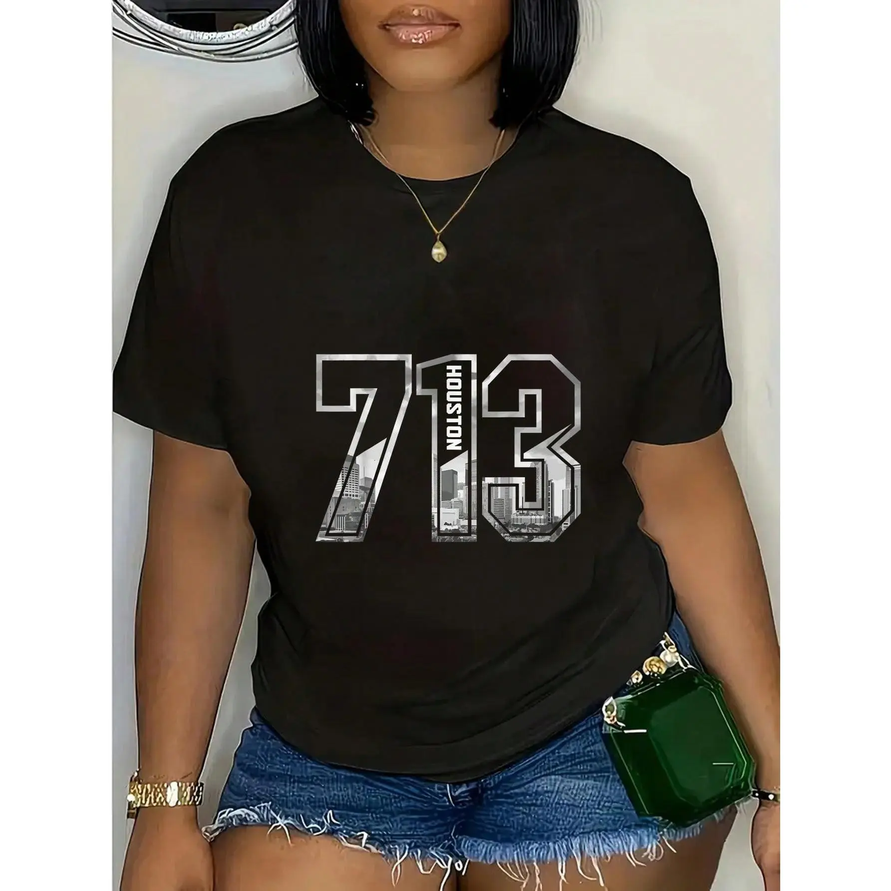 100% Cotton Houston Texas 713 Area Code Pride Vintage T-Shirt