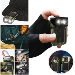 <Local Delivery>COB Head Rotating Keychain Headlight,Mini Repair Warning Work Light,Rechargeable Portable Emergency Magnet Nightligt for Hiking,Camping,Running and Holiday Gift