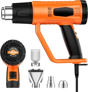 Heat  1800W Heavy Duty Fast Heat Hot Air  Kit with 752&1112400-600 Dual-Temperature Settings and 4 Nozzles with Overheat Protection for Crafts, Shrinking PVC, Stripping