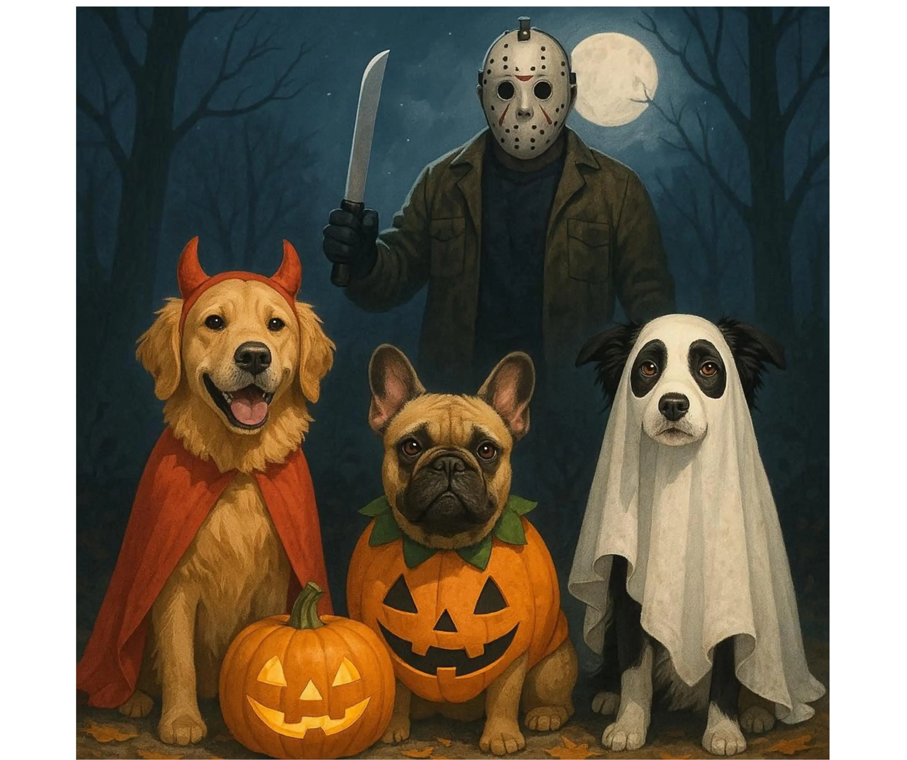 Jason with Dogs Halloween PNG Digital File - Sublimation, DTF Digital Download for DIY Specialty Supplies