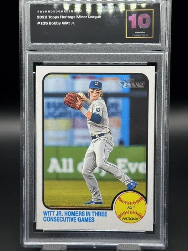 2022 Topps Heritage Minor League Baseball Card Bobby Witt Jr. #105 Graded GEM MINT 10