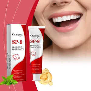 Sp-8 probiotic brightening white toothpaste for deep cleaning and care of teeth,oral care,whitening,stain removal,brightening white mint toothpaste Cleansing