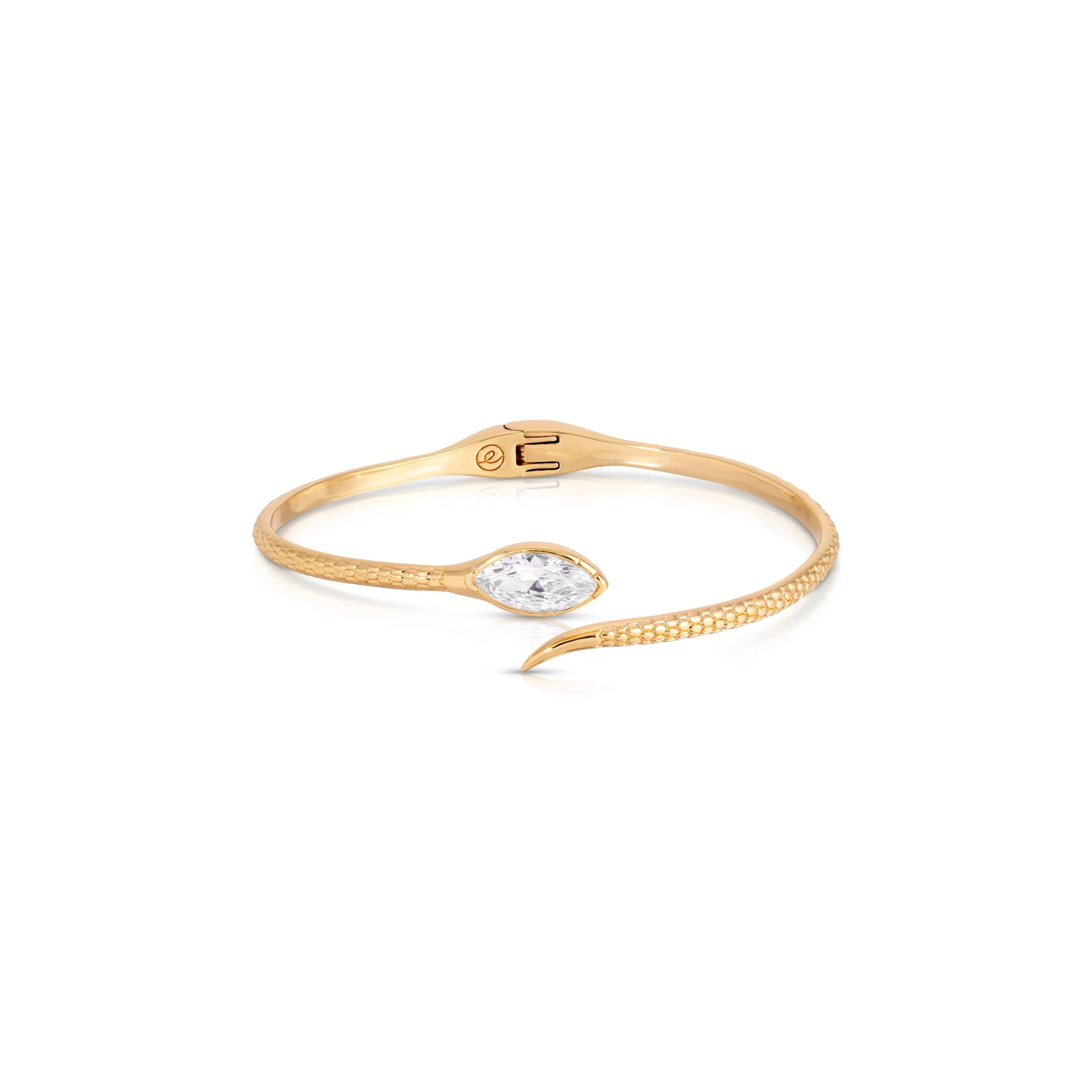 Ettika Marquise Crystal Cuff Bracelet 18k Gold Plated Brass & Cubic Zirconia Hinge Closure Exquisite Cuban Link Bracelet for Women
