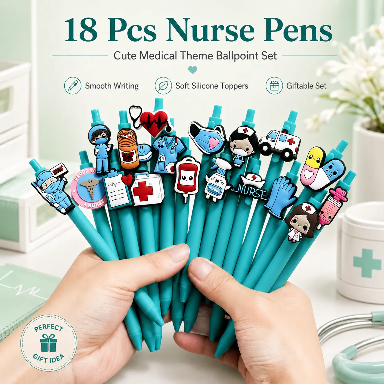 18pcs Nurse Doctor Gel Pens Medical Record Pens Nurses Day Gift Mixed Colors Random Styles Perfect for Nurses, Medical Assistants and Students, Nurse Gadgets