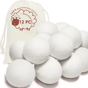 XL Wool Dryer Balls New Zealand Premium Organic Fabric Softener Chemical-Free Baby Safe Hypoallergenic Static Wrinkle Reduction Reusable Dryer Balls