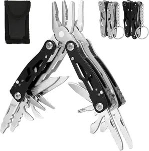 Pcs Mini Multitool Keychain, Small Multi Tool Pliers,  in  Steel Multifunctional Folding Portable EDC Gear with Safety Locking & Sheath, Light Combination Carry Equipment Camping Outdoor Men Gift