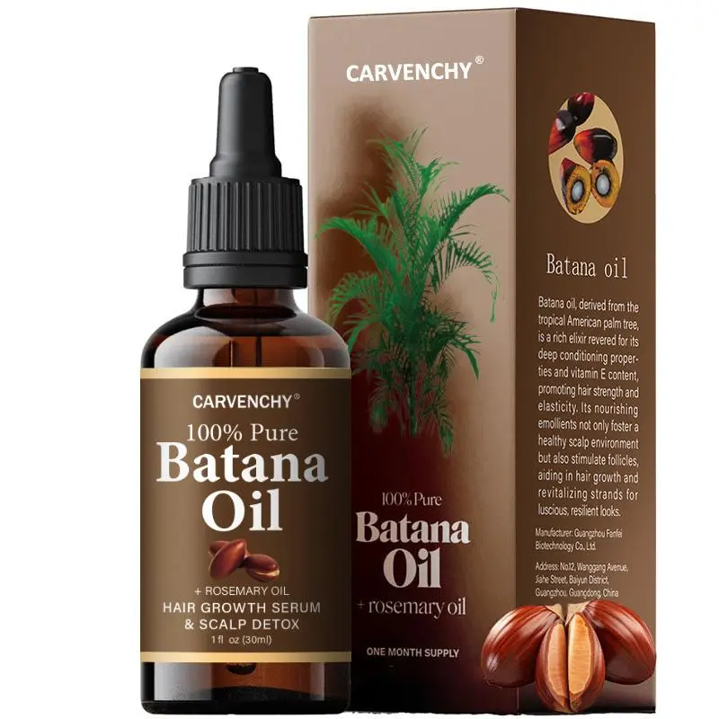 Organic Batana Oil Hair Growth Serum with Rosemary & Vitamin E - Scalp Nourishing Treatment for All Hair Types, Boosts Lush, Voluminous, Extended Strands