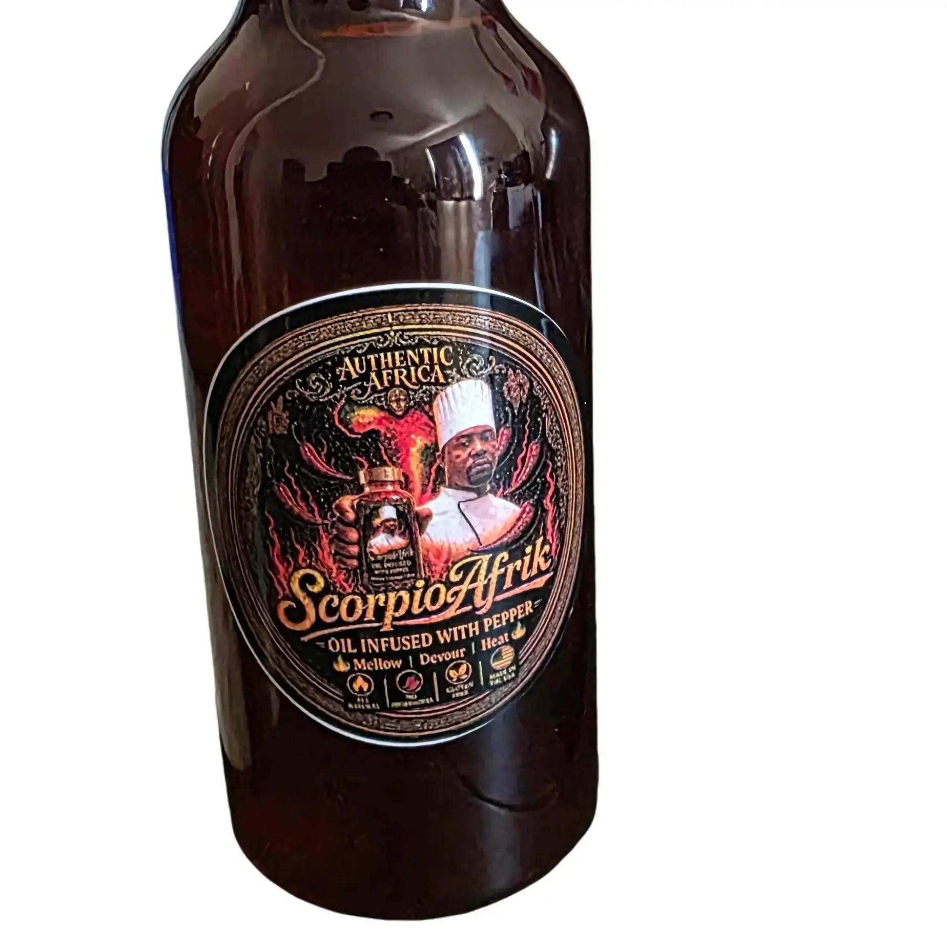 ScorpioAfrik Infused Hot Pepper Oil - Bold Chilli Oil, Cooking Seasoning Staple, Ideal Condiment for Chipotle Hot Sauce Fans