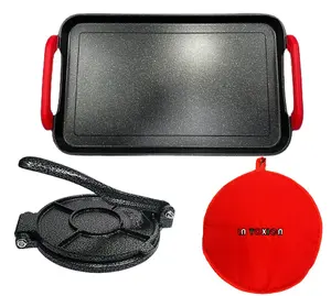 Neware Marble Griddle Comal Tortilla Press and warmer COMBO Kitchen Set