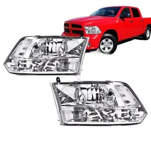 Fit For 2009-2018 Dodge Ram 1500 2500 3500 Chrome LH+RH Headlights Lamps 09-18